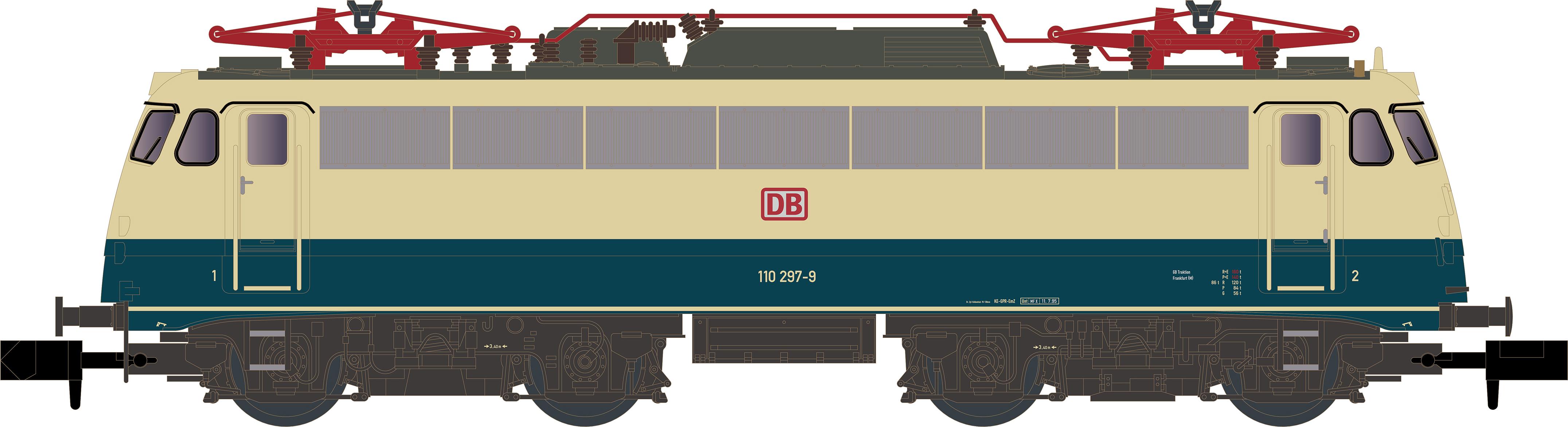 Hobbytrain E-Lok BR 110 DB Ep.V (Spur N) - Hobbytrain H28016, Modelleisenbahn in der Farbe der Deutschen Bahn
