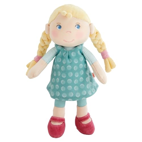 Haba Stoffpuppe / Kuschelpuppe 25 cm - Linnéa, weiche Begleiterin für Babys, waschbar bei 30 °C, Baumwolle und Polyester