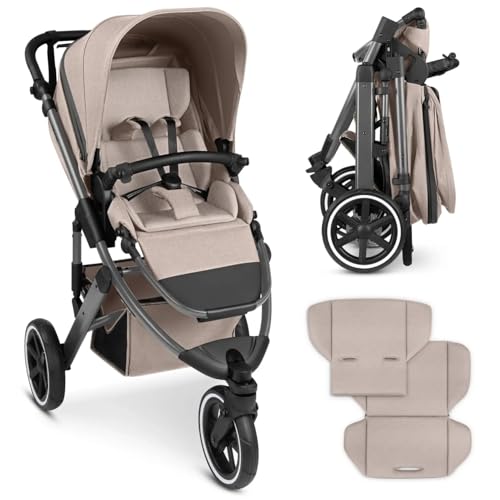 ABC Design Sportbuggy Salsa 5 Run, Kinderwagen mit Luftreifen und 5-Punkt-Gurtsystem, Camel