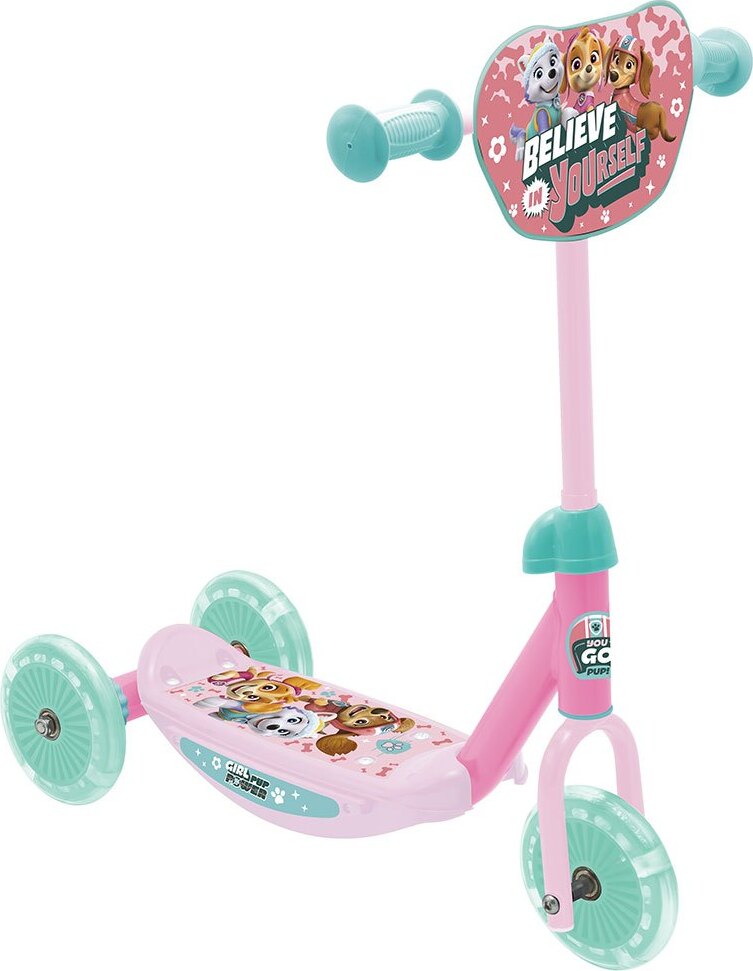 Paw Patrol 3-Rad-Kinderroller „Girl Pup Power“ | Rosa | ABEC-5 Kugellager, höhenverstellbarer Lenker, für Kinder ab 3 Jahren