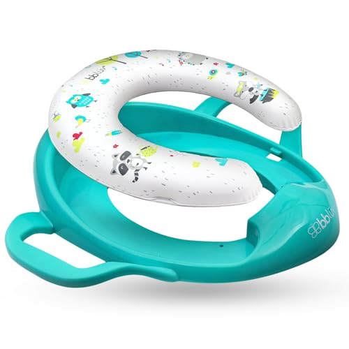 bblüv Pöti Toilettensitz für Töpfchentraining, rutschfest mit abnehmbaren Kissen, Aqua Türkis