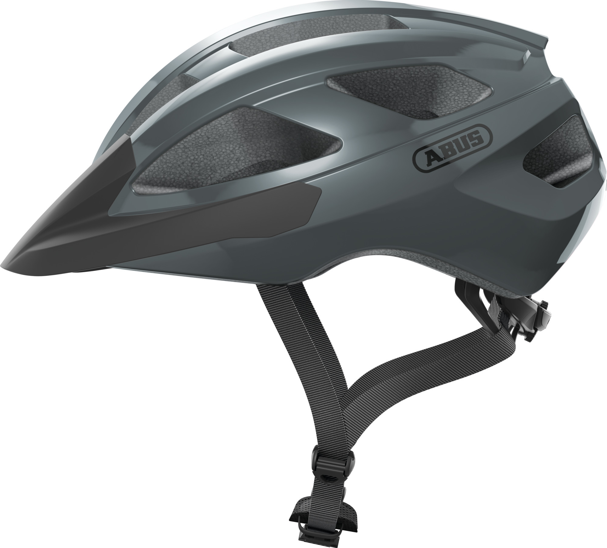ABUS Rennradhelm Macator - sportiver Fahrradhelm für Einsteiger - auch für Zopfträger/-innen - für Damen und Herren - Grau Glänzend, Größe S