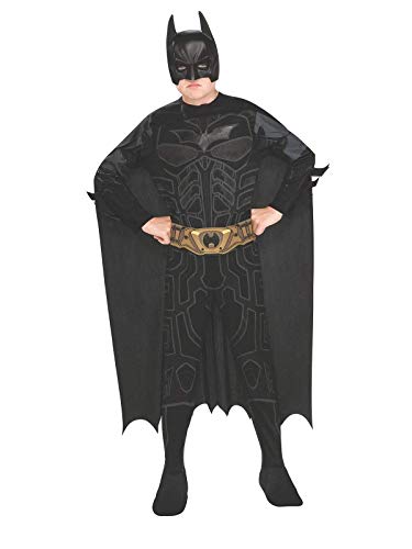 Rubies Batman The Dark Knight Rises Kostüm für Kinder, vierteilig mit Overall, Cape, Gürtel und Maske, Größe 140
