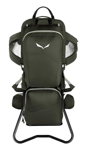 Salewa Pìcol Kinderkraxe, Babytrage für Outdoor-Aktivitäten, inkl. Regenüberzug und Sonnendach, robustes Nylon, mit Alu-Rahmen, 40 cm x 54 cm x 74 cm, 3,15 kg