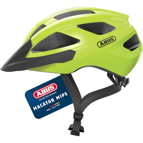 Abus Macator MIPS, Kinderfahrradhelm mit Schirm, geeignet für Zopfträger/-innen, für Damen und Herren