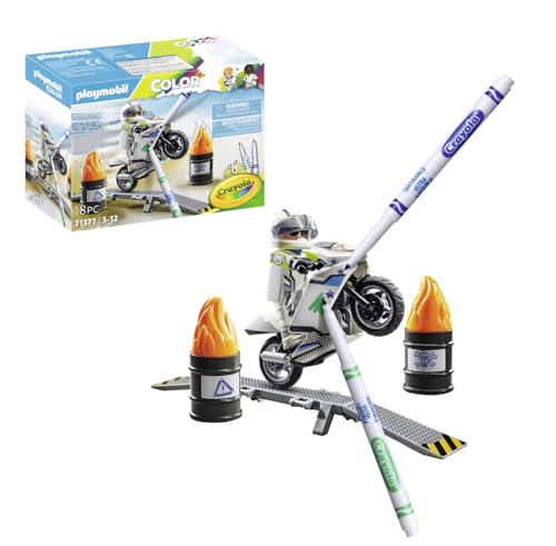 PLAYMOBIL 71377 Color: Motorrad Spielset mit individuell gestaltbaren Figuren, mehrfarbig