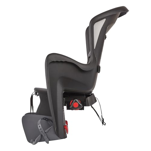 Polisport Bilby Maxi CFS, hinterer Kinderfahrradsitz für Gepäckträger, für Kinder 9 Monate–6 Jahre (bis 22 kg), schwarz/dunkelgrau, TÜV GS geprüft