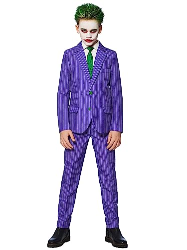 Suitmeister Boys The Joker Anzug, dreiteiliges Kostüm für Kinder im Slim-Fit Schnitt, Größen 158-176