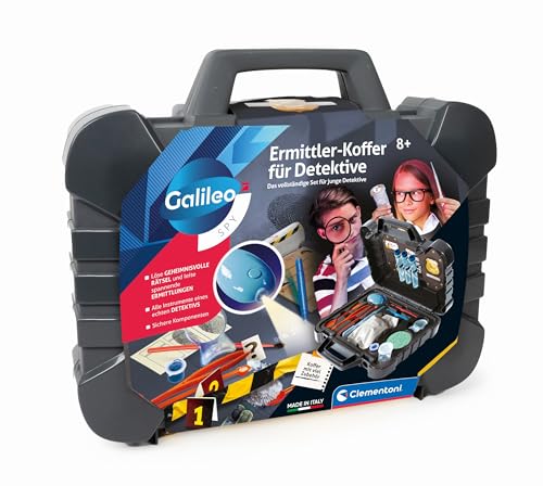 Clementoni Galileo Lab Ermittler-Koffer für Detektive - Interaktives Detektiv-Set für Kinder ab 8 Jahren - Spielzeug in Schwarz von Clementoni 59414