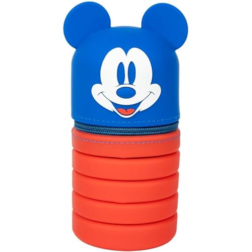 Disney Federmäppchen 3D Mickey Mouse Federmäppchen - Lustig, langlebig und geräumig, blau (Set)