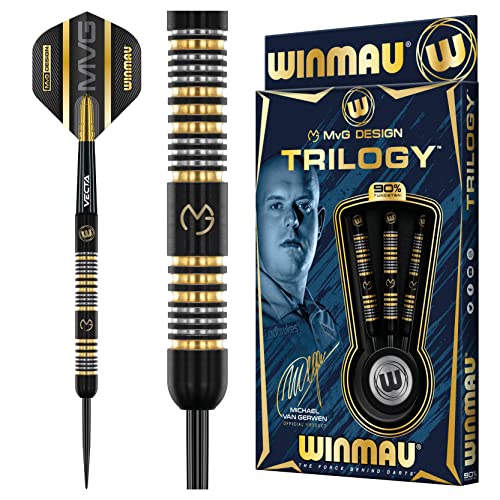 Winmau MvG Trilogy Dartpfeile, 23 g, inspirierte Designs von Michael van Gerwen, bester Grip und Gefühl