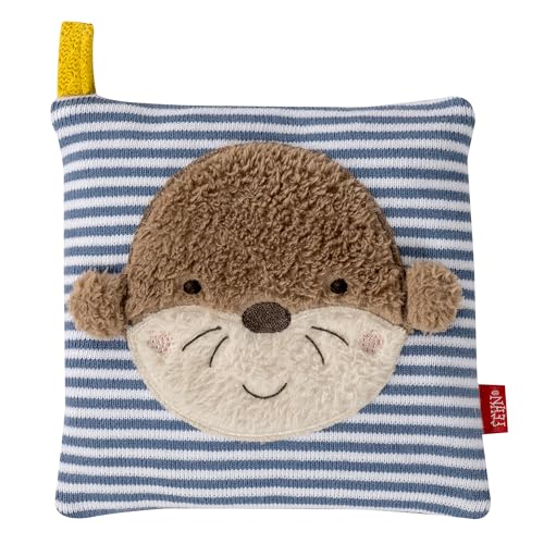 Fehn Kirschkernkissen Otter Theo, Kuschelkissen mit entnehmbarem Wärme-/Kältesäckchen, ideal für Babys ab 0+ Monaten, waschbar bei 30°C