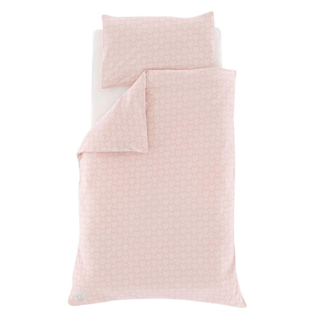 Träumeland Babybettwäsche Kuschelhause Beige, 100x135 cm, atmungsaktiv, schadstoffgeprüft, mit Hase-Motiv, pflegeleicht, hautfreundlich