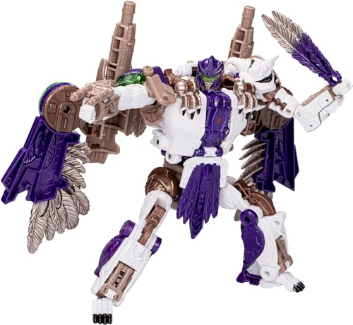Transformers Legacy United, Leader-Klasse Beast Wars Universe Tigerhawk Action-Figur, 19 cm, 2-in-1 wandelbar, 43 Schritte, mit 3 Blastern und 2 Flügelblättern