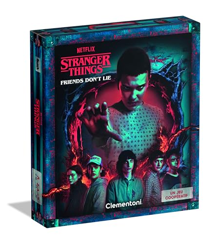 Clementoni - Gesellschaftsspiel Stranger Things - Kooperatives Brettspiel mit ikonischen Charakteren, 4 große Feinde, variable Schwierigkeitsstufen, ab 12 Jahren