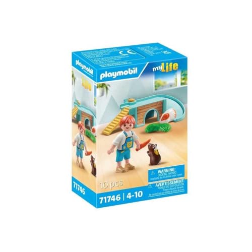Playmobil® 71746 Junge mit Meerschweinchen, Spielset aus der my Life Reihe mit liebevoll gestalteter Tierumgebung