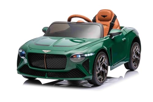 Beneo Motors Elektrisches Kinderauto Bentley Bacalar 12V, grün, mit flügeltüren, 2,4 GHz Fernbedienung, LED-Beleuchtung, USB/AUX-Anschluss, Federung, Lithium-Akku, 2 x 25W Motor, originale Lizenz