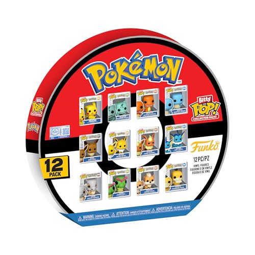 Funko Bitty Pop! Pokemon – 12er-Pack Sammler-Minifiguren, 0,9 Zoll groß, enthält Pikachu, Eevee, Charmander, Squirtle und mehr, ideal als Geschenkidee