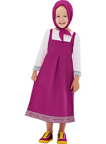 Funidelia Mascha Kostüm - Mascha und der Bär 100% OFFIZIELLE für Mädchen Größe 3-4 Jahre, Rosa, Zubehör für Kostüm - Lustige Kostüme für deine Partys