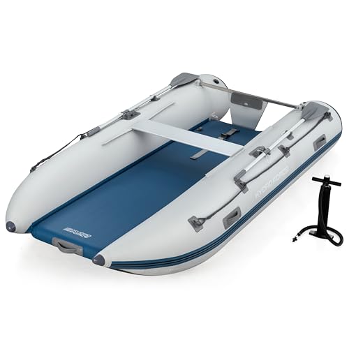 Bestway Hydro Force Beacon Elite, aufblasbares Schlauchboot (335 cm, 1 Pers.), katamaranförmig, durchstichfest, mit Aluminium-Bank und Ruder