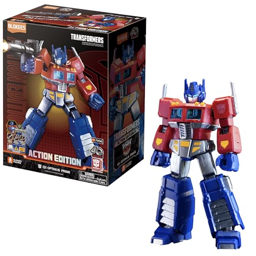 BLOKEES Transformers Classic Class G1 Optimus Prime Modell, 18 cm hoch, mit Ionenblaster, Energon-Axt und Jetpack, leuchtende Augen