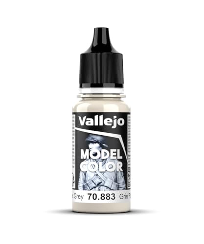 Vallejo Model Color Acrylfarbe Grau (Silbergrau) Matt, 18 ml, autonivellierend mit BSL-System für Modellbau und Figuren