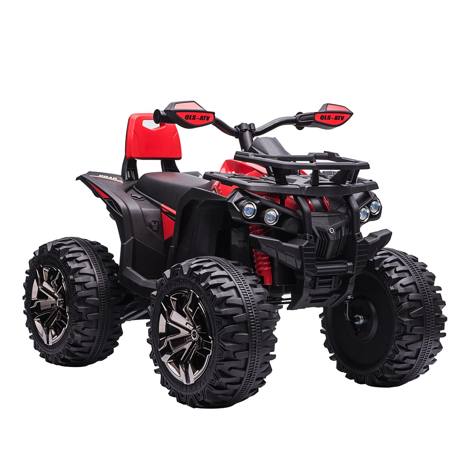 HOMCOM Elektro-Kinderquad, Kinder Elektrofahrzeug mit MP3 und USB, Belastbarkeit 30 kg, Rot