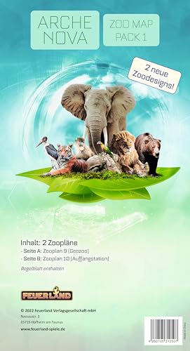 Feuerland Spiele Arche Nova Map Pack 1, Erweiterung zum Brettspiel Arche Nova, nicht allein spielbar