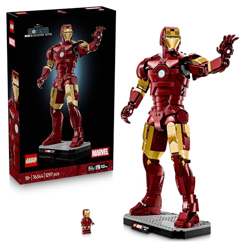 LEGO | Marvel Iron Man Mark 3 Sammleredition 76344 - Modellbau-Bauset für Erwachsene mit beweglicher Iron Man Figur, Ständer und Namensschild - Kreatives Geschenk für Fans der Infinity Saga