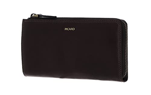 Picard Herren Geldbeutel Eternity1 länglich mit Reißverschluss aus Wasserbüffelleder mit RFID-Schutz in der Farbe Cafe Braun, 52973Z0055, 19,50x10x2
