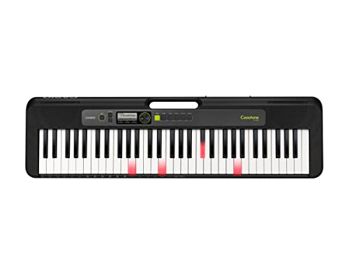 Casio LK-S250, Keyboard mit 61 anschlagdynamischen Leuchttasten, Schwarz, inklusive Step Up Lesson Funktion und Dance Music Mode