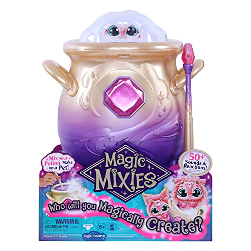 Magic mixies Magic Cauldron, interaktiver Zauberkasten mit 50+ Sounds, echter Nebel und Zauberstab, inkl. Zauberbuch und Zutaten