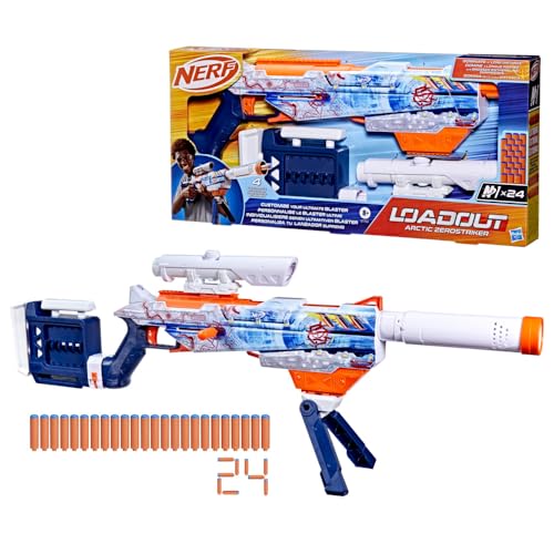 Nerf Loadout Arctic Zerostriker, anpassbarer Blaster mit 6-Dart-Innenclip und Zubehörteilen