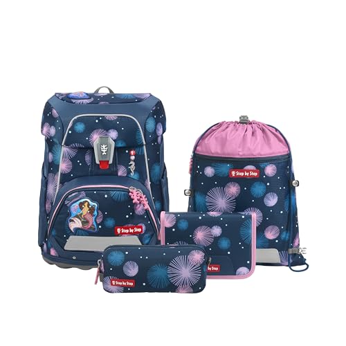 Step by Step Schulranzen-Set FIT „Mermaid Delia“, 5-teilig, ergonomischer Tornister in blau-lila-rosa mit Meerjungfrau-Design, höhenverstellbar, 19L, inkl. Schlampermäppchen und Sportbeutel