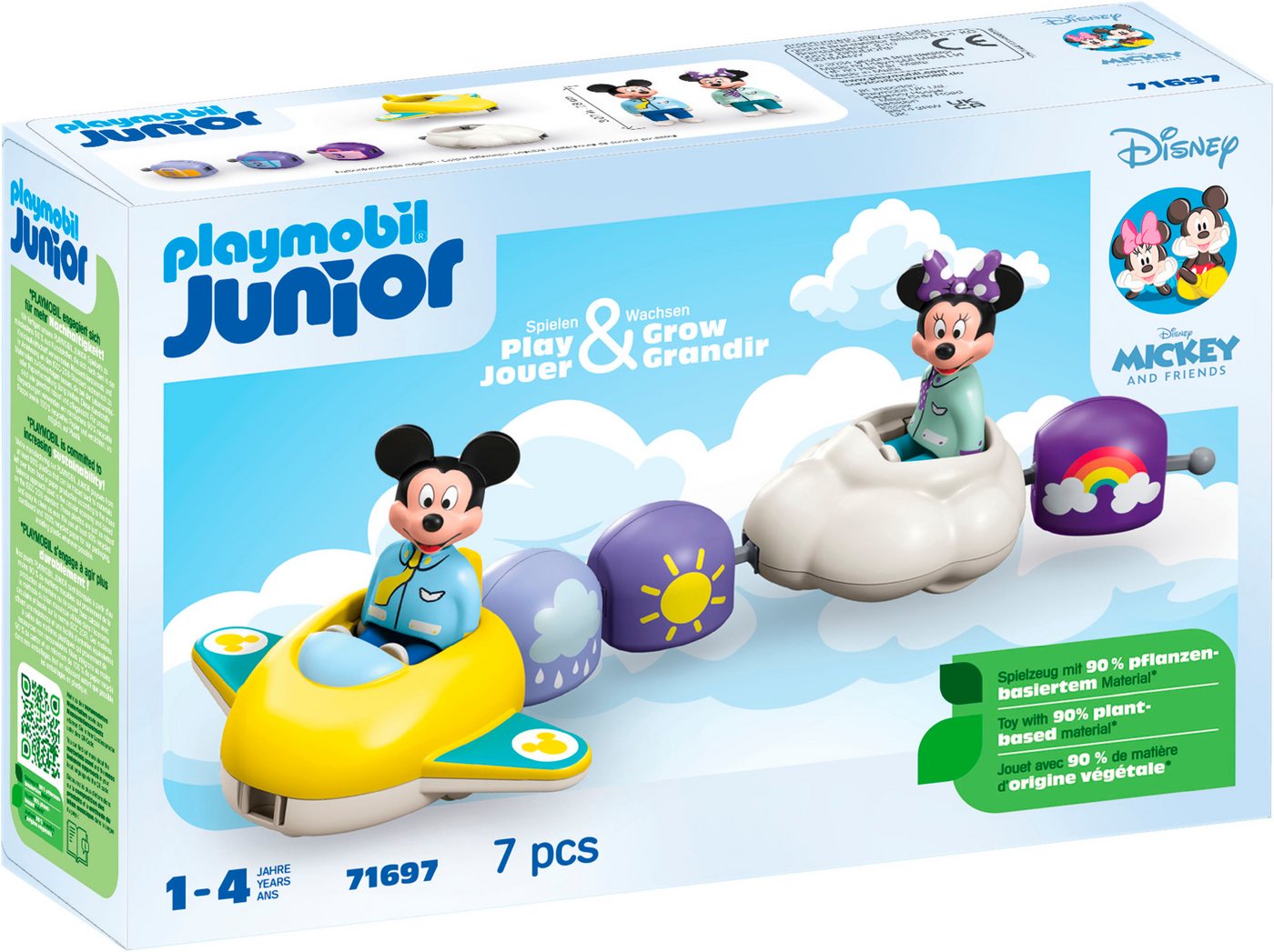 Playmobil® Mickys & Minnies Wolkenflug (71697), JUNIOR & Disney Konstruktions-Spielset, (7 St), Made in Europe
