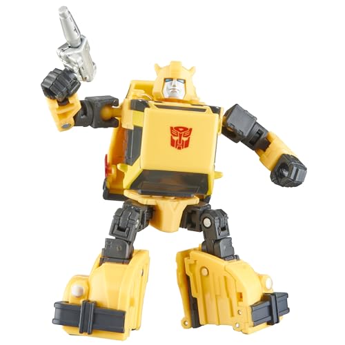 Transformers Studio Series Deluxe 86-29 Bumblebee Action-Figur, 11,5 cm, verwandelt in Miniauto, inkl. Blaster und abnehmbarer Kulisse
