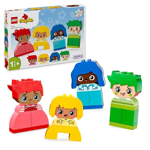 LEGO DUPLO Große Gefühle, Stapelspiel zum Bauen mit 23 bunten Bausteinen und 4 Figuren, Motorik-Spielzeug zur Förderung der sozialen und emotionalen Entwicklung von Kleinkindern ab 18 Monaten 10415