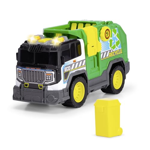 Dickie Toys Recycle Truck, Spielzeug-LKW mit Licht und Sound, 30 cm, inkl. Batterien, für Kinder ab 3 Jahren