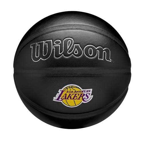 Wilson NBA Team Premiere BSKT, Basketball aus zusammengesetztem Leder, geeignet für Innen- und Außenbereich, schwarz