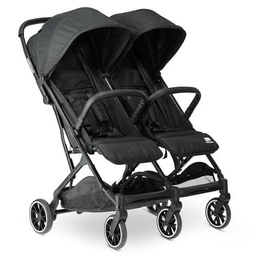 Deryan Rolo X2 Kinderwagen Buggy 2 in 1, kompakt & faltbar, belastbar bis 44 kg, von Geburt bis 4 Jahre, schwarz