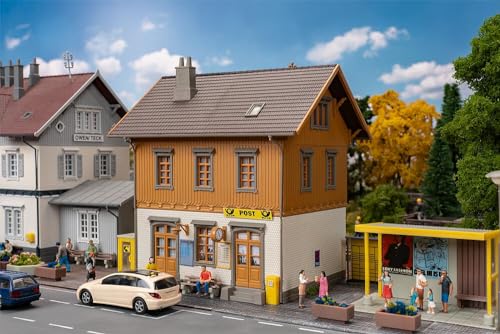 FALLER 130887 H0 Dorfpostamt Spurweite H0, Modellbau Zubehör mit 297 Einzelteilen in 7 Farben