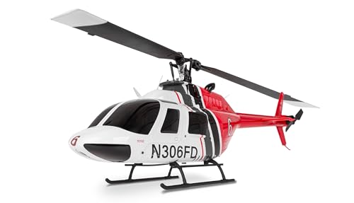 Amewi Bell 206 PRO brushless CP-Helikopter 6-Kanal 6G RTF RC ferngesteuert, Weiß/Rot - Realistischer Nachbau mit LED-Scheinwerfer, stabilisiert durch Sechs-Achs-Gyroskop