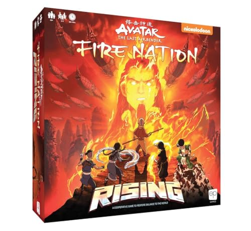 USAopoly Avatar: The Last Airbender – Fire Nation Rising, Brettspiel für 1-5 Spieler, kooperatives Gameplay, ab 10 Jahren
