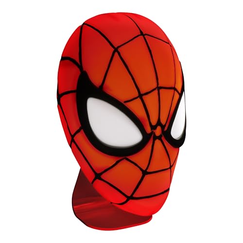 Paladone Spiderman Mask Light (PP11357SPM), 22cm Wand- und Standlampe, USB- und Batteriebetrieb, offiziell lizenziertes Marvel-Produkt