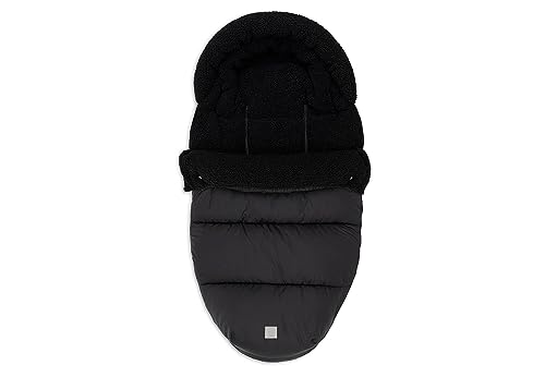 Jollein 025-800-67084 Footmuff for Buggy Black, wasserabweisend mit Teddy-Stoff gefüttert