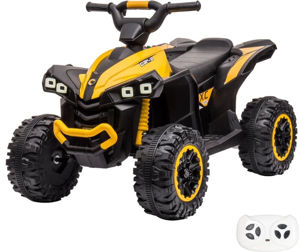 Kijana Elektro Kinderquad XC-Sport - 12V - 2 bis 5 Jahre - RC - Gelb, MP3-Player, Soft-Start-Funktion, Stoßdämpfer