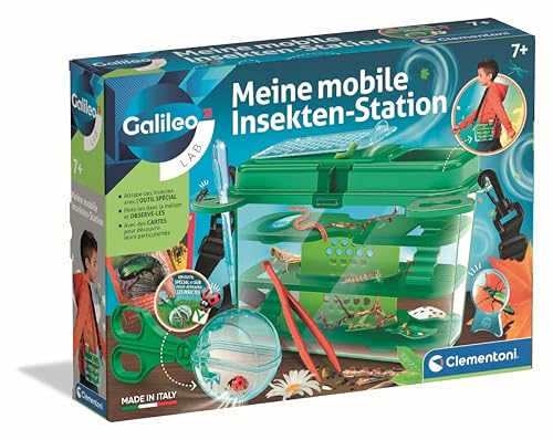 Clementoni Galileo Lab Insekten-Forscher-Set, Tragbare Insektenstation mit Faunabox, Lupe, Pinzette & Zubehör für Kinder ab 7 Jahren
