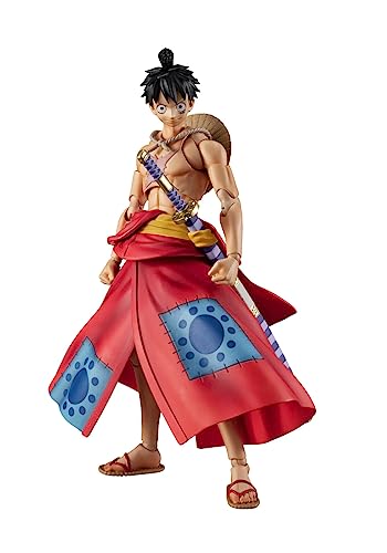 MegaHouse One Piece: Luffy Taro Variable Actionfigur aus PVC, Wano-Kuni-Arc mit Kimono, 4 Gesichtsau drücke und Schwert Kitetsu II