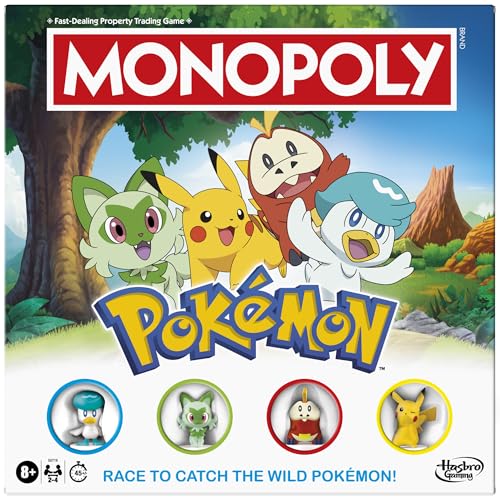 Hasbro Monopoly Pokémon Edition, Brettspiel für Kinder ab 8 Jahren, Englisch