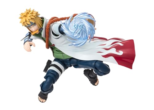 TAMASHII Nations BANDAI Spirits Naruto - Minato Namikaze - NARUTOP99 Edition S.H.Figuarts Actionfigur mit optionalen Ausdrucksteilen, Kunai und Rasengan